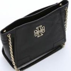 Tory Burch Britten  black.  Pebbled leather.